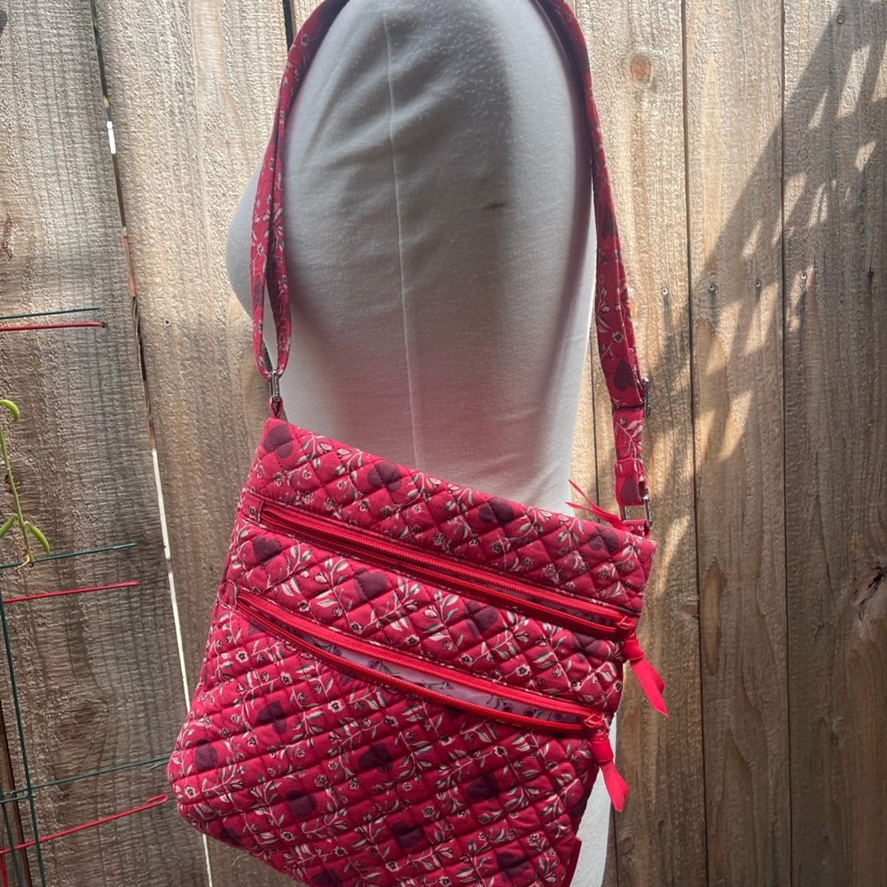 Vera Bradley- Imperial Hearts - Red Quilted Shoulder Bag